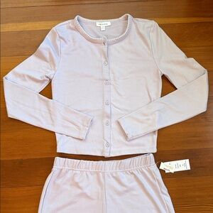 Pink Rose Women's Pajama Set in Light Purple
